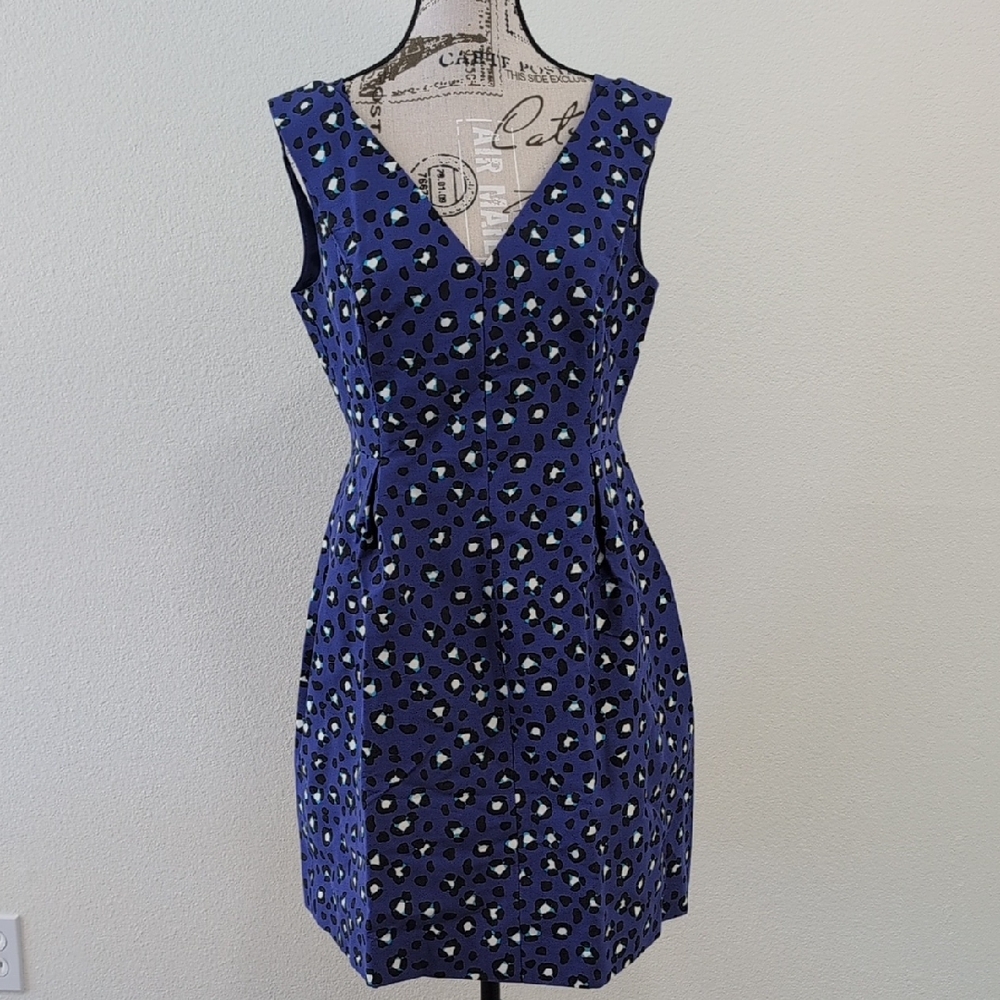 Kate Spade Blue and Black Patterned Mini Dress